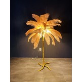 Vloerlamp Palmboom met veren - Gold / Roze