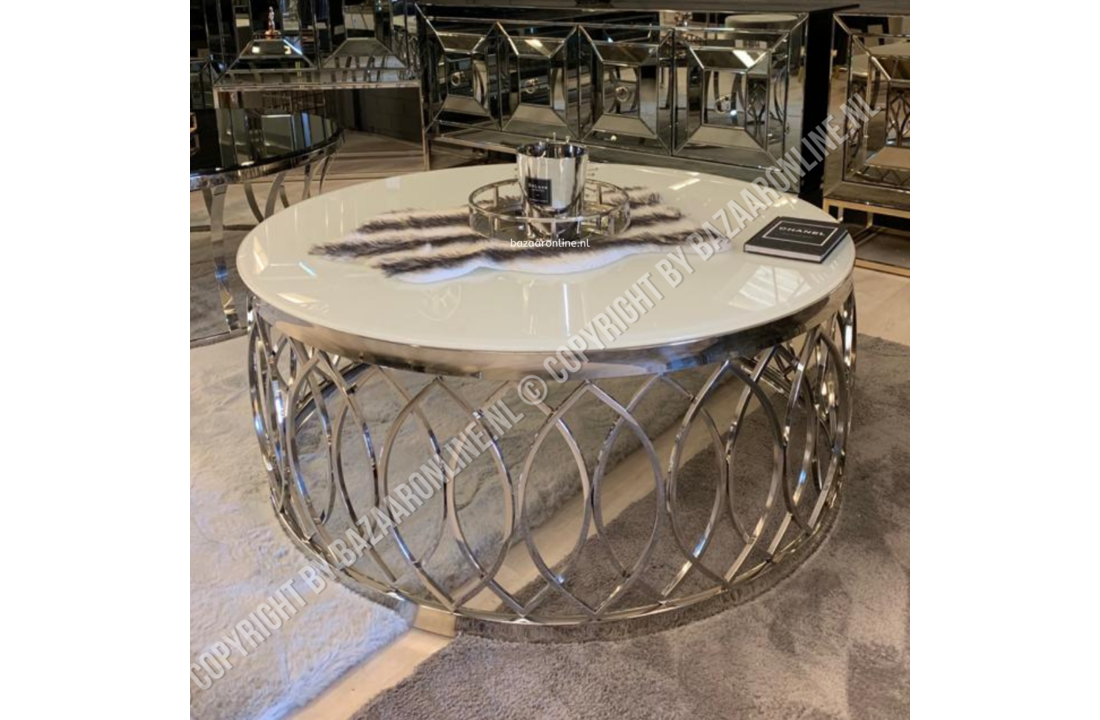 Salontafel Lowa Zilver - Transparant glas