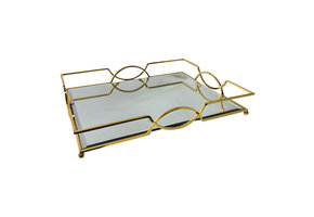 Dienblad Maria - klein - 20 x 40 cm - Goud / Spiegelglas