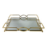 Dienblad Maria - klein - 20 x 40 cm - Goud / Spiegelglas