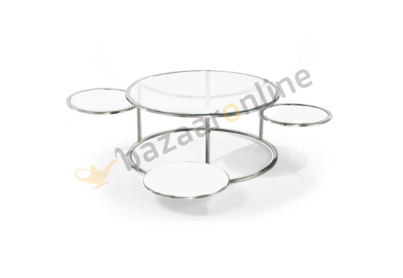 Salontafel Debi Zilver Helder glas