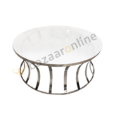 Salontafel Selina Zilver - MelkWit glas