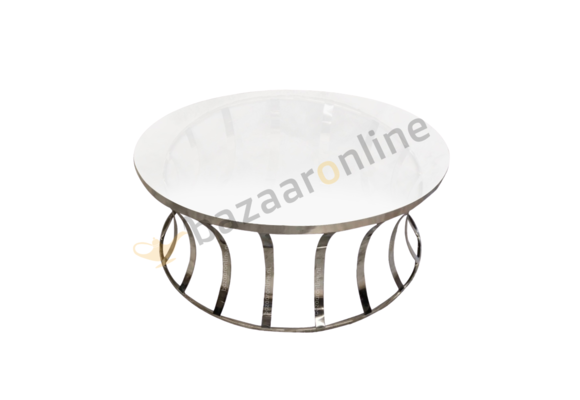 Salontafel Selina Zilver - MelkWit glas