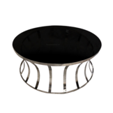 Salontafel Selina Zilver - Zwart glas