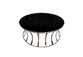 Salontafel Selina Zilver - Zwart glas