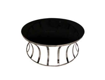 Salontafel Selina Zilver - Zwart glas