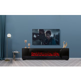 TV-Meubel Blocci Spiegel Zwart met ingebouwde sfeerhaard