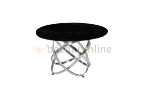 Eettafel Calvin Zilver Zwart glas