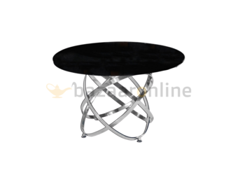 Eettafel Calvin Zilver Zwart glas