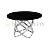 Eettafel Calvin Zilver Zwart glas