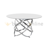 Eettafel Calvin Zilver Wit glas