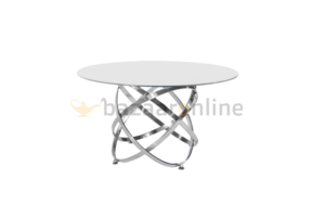 Eettafel Calvin Zilver Wit glas