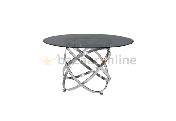 Eettafel Calvin Zilver Getint glas