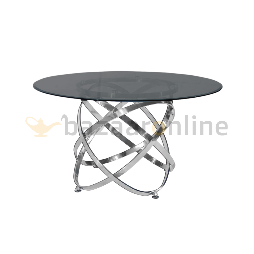 Eettafel Calvin Zilver Getint glas