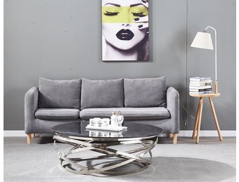 Salontafel Calvin Zilver Zwart Marmer