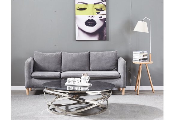 Salontafel Calvin Zilver Zwart Marmer