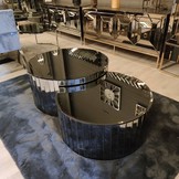 Kalinsky Spiegel Salontafel Antraciet - Rond set van 2