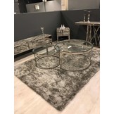 Salontafel Doblo - helder glas / zilver