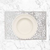 Placemat Pioen Zilver 30 x 45 cm