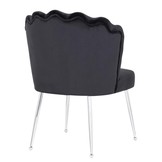 Schelpstoel Lyon Velvet Zwart / Zilver