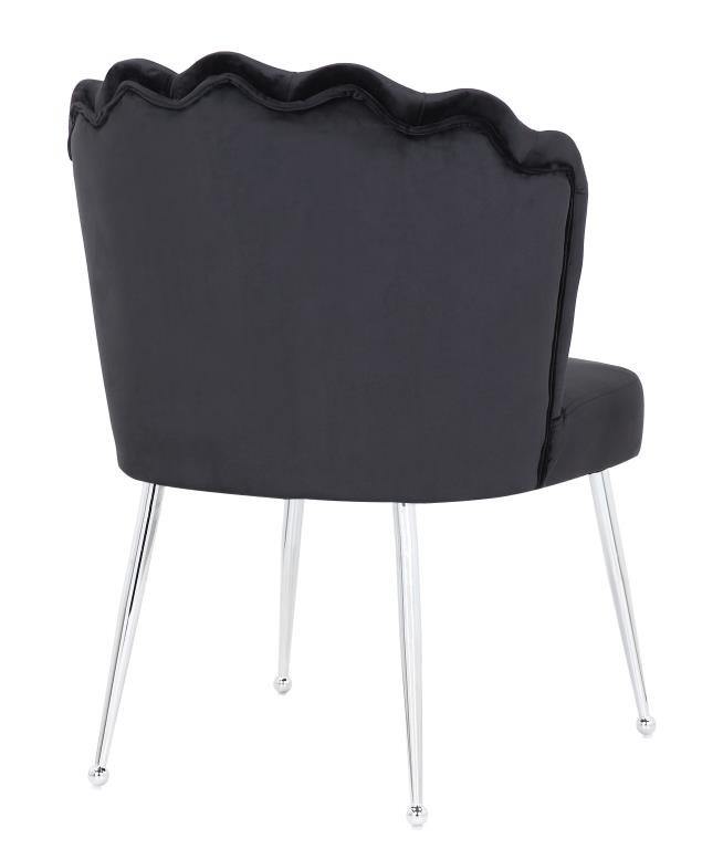 Schelpstoel Lyon Velvet Zwart / Zilver