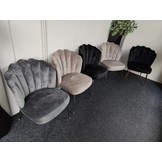 Schelpstoel Lyon Velvet Zwart / Zilver