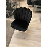 Schelpstoel Lyon Velvet Zwart / Zilver