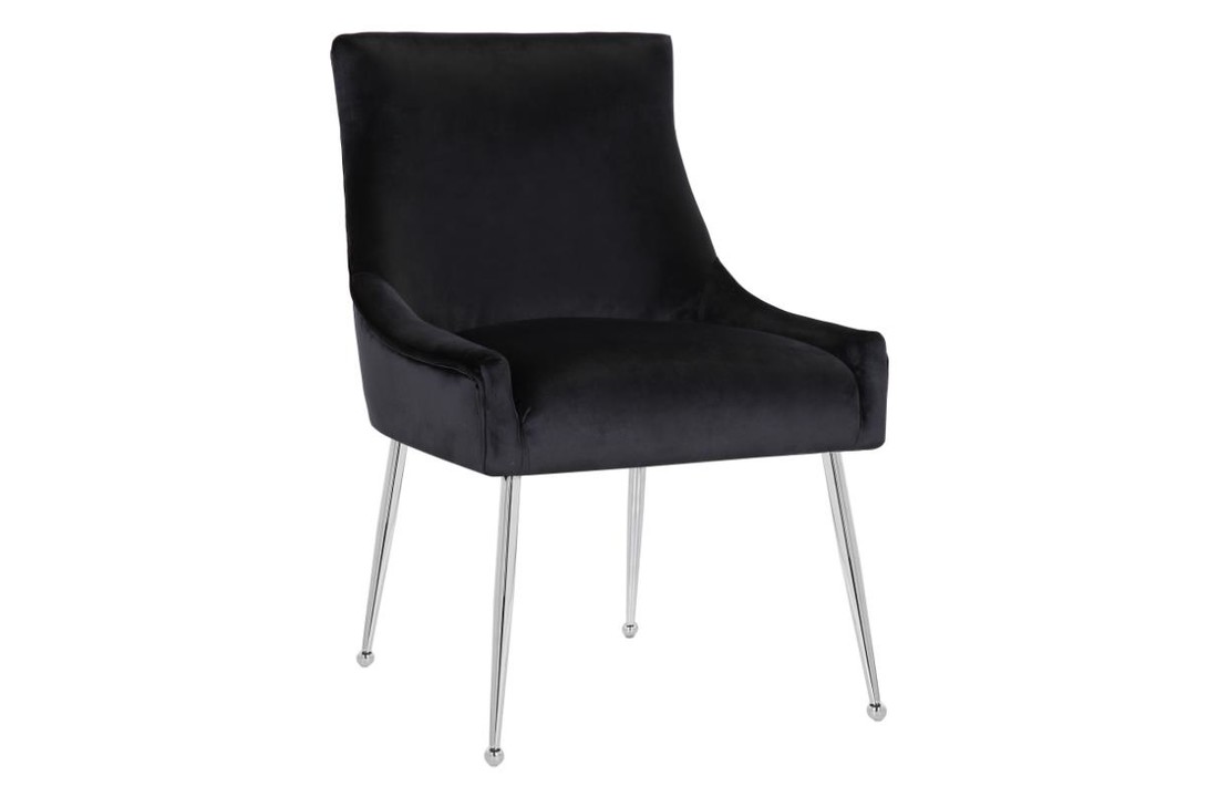 Eetkamerstoel Moulins Zwart Velvet Zilver