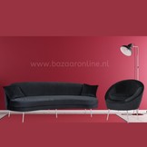 Zitbank Monaco Zwart Velvet Zilver