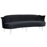 Zitbank Monaco Zwart Velvet Zilver