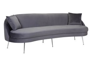 Zitbank Monaco Grijs Velvet Zilver