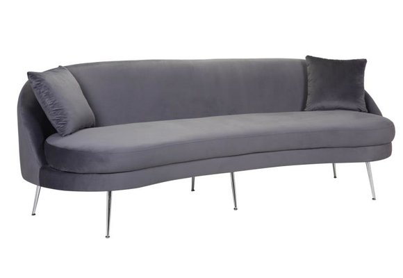 Zitbank Monaco Grijs Velvet Zilver