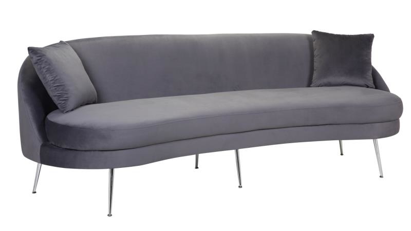 Zitbank Monaco Grijs Velvet Zilver