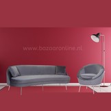 Zitbank Monaco Grijs Velvet Zilver