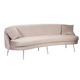 Zitbank Monaco Khaki Taupe Velvet Zilver