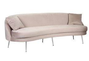 Zitbank Monaco Khaki Taupe Velvet Zilver