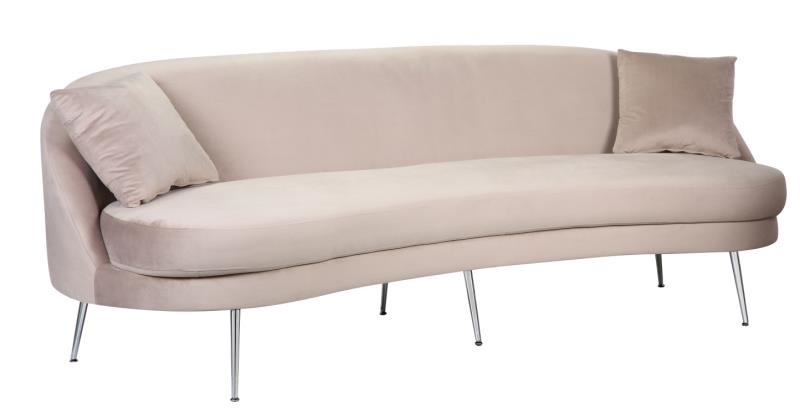 Zitbank Monaco Khaki Taupe Velvet Zilver