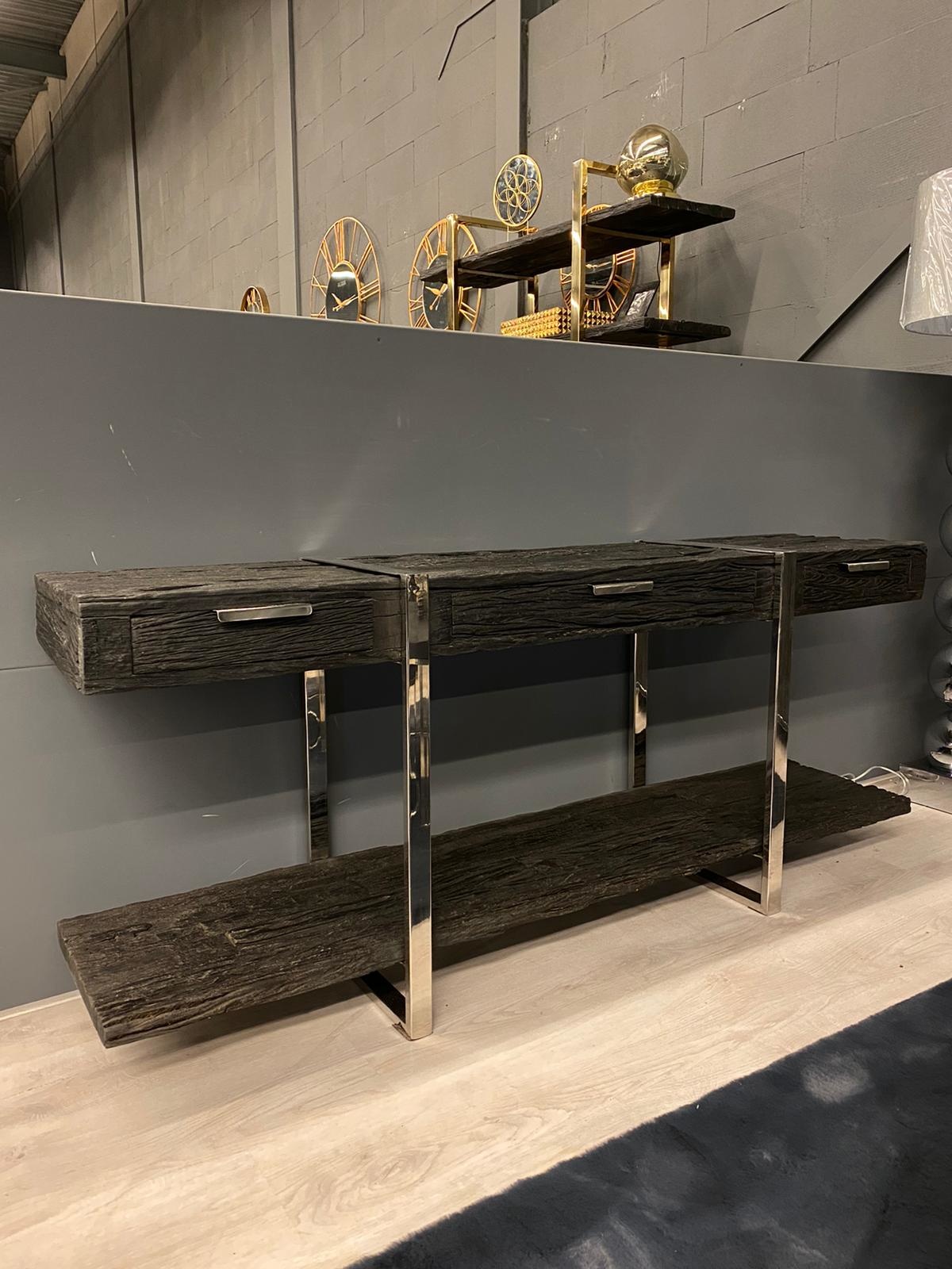 Wandmeubel Rixos Black Sleeper Wood met lades 180 x 80 cm