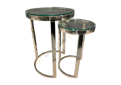 Bijzettafel Doblo Mini Zilver Helder Glas