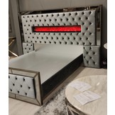 Boxspring Dubai Metallic Grey - inclusief sfeerhaard