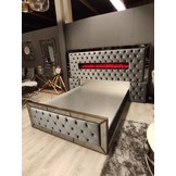 Boxspring Dubai Metallic Grey - inclusief sfeerhaard