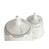 Specerijenset Lisa - 15-delig - Marmerlook - Wit / Zilver