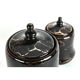 Specerijenset Lisa - 15-delig - Marmerlook - Zwart / Goud