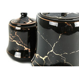 Specerijenset Lisa - 15-delig - Marmerlook - Zwart / Goud