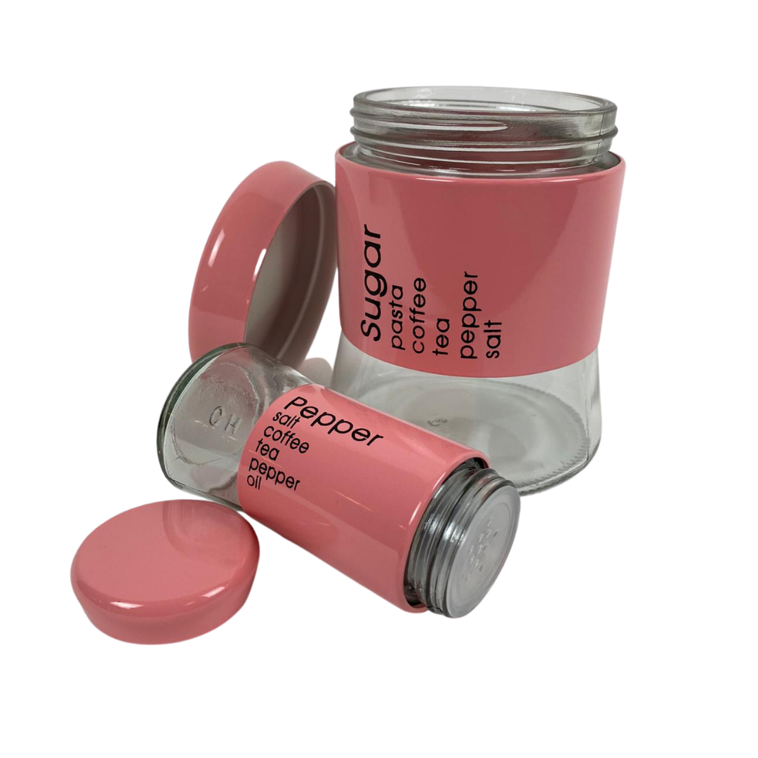 Kruidenset Roze - 9-delig - glas/metaal
