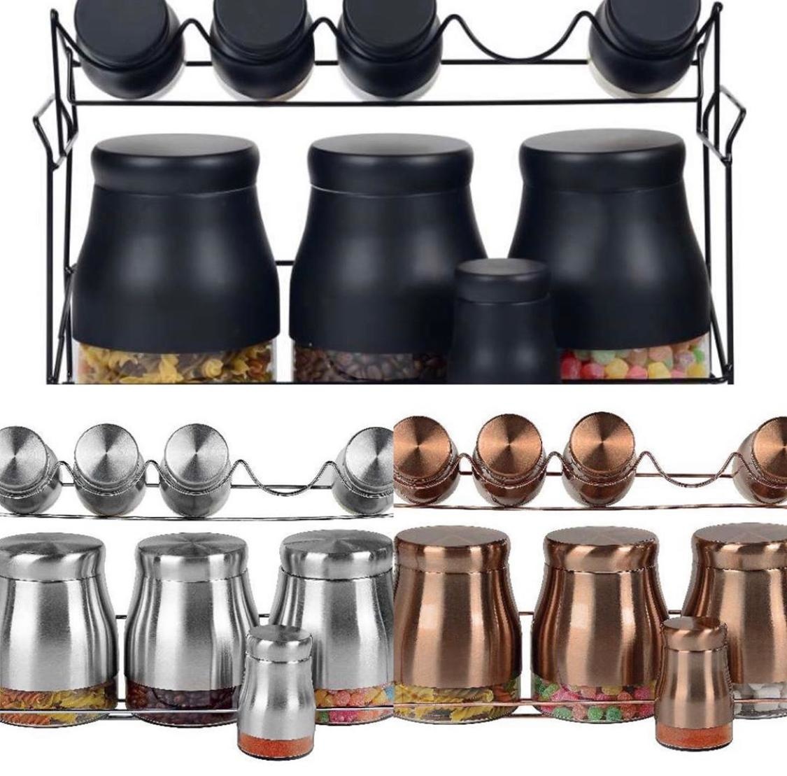 Kruidenset Zilver - 9-delig - glas/metaal