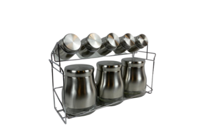 Kruidenset Zilver - 9-delig - glas/metaal