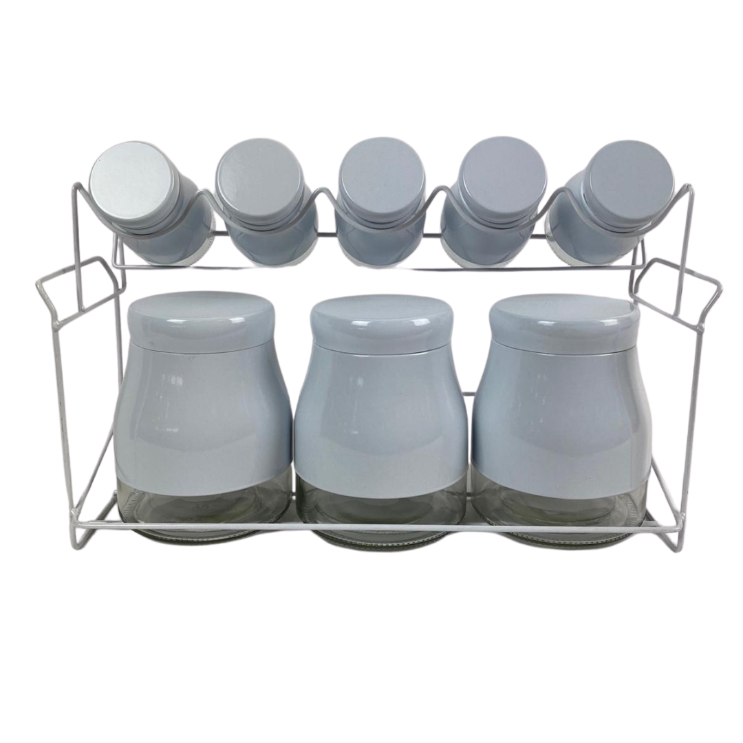 Kruidenset Zilver 9-delig glas/metaal