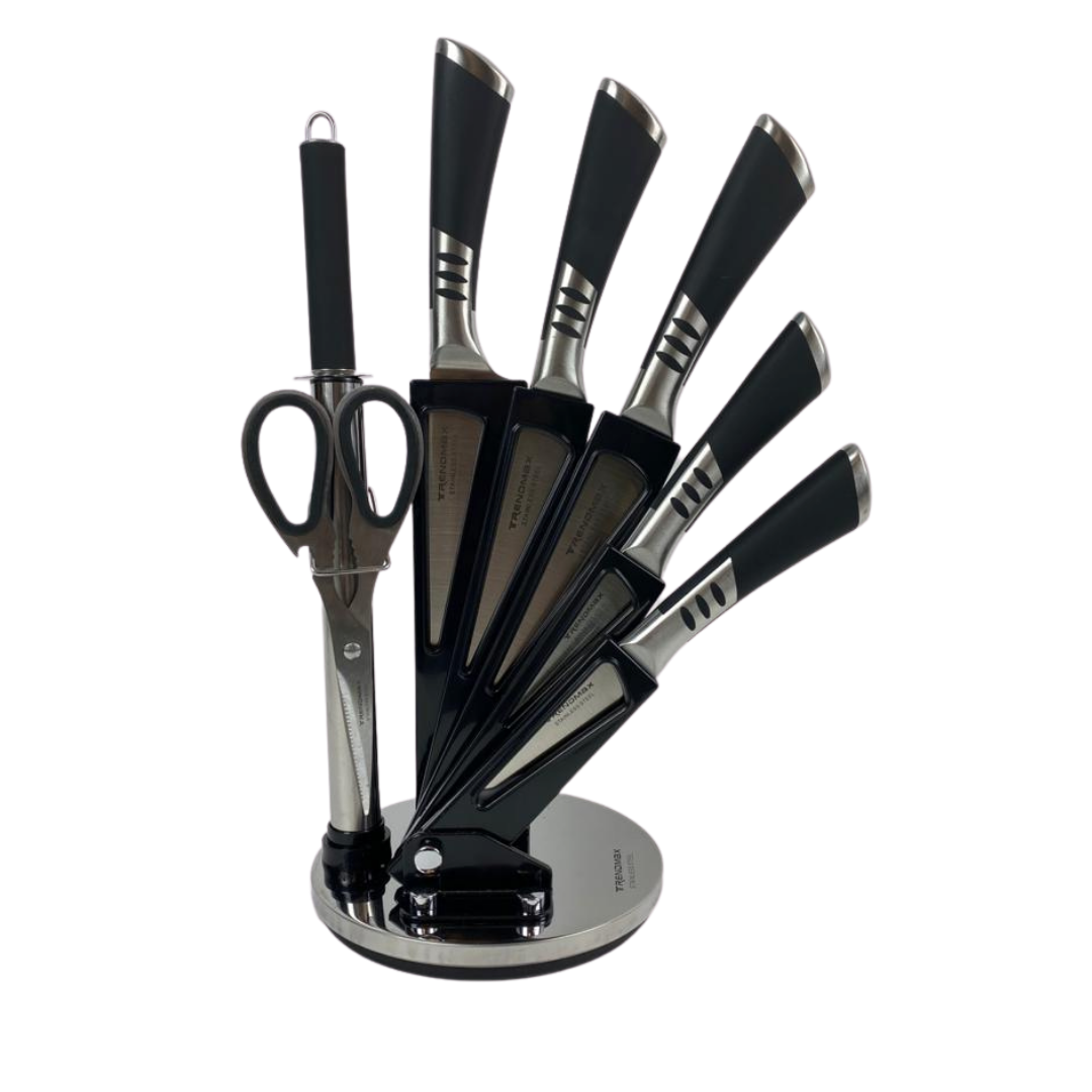 Messenset Mat Zwart | Roestvrijstaal | 8-delig