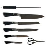 Messenset Mat Zwart | Roestvrijstaal | 8-delig